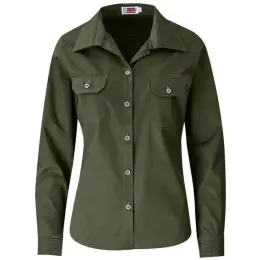 Ladies Long Sleeve Wildstone Shirt Military Green